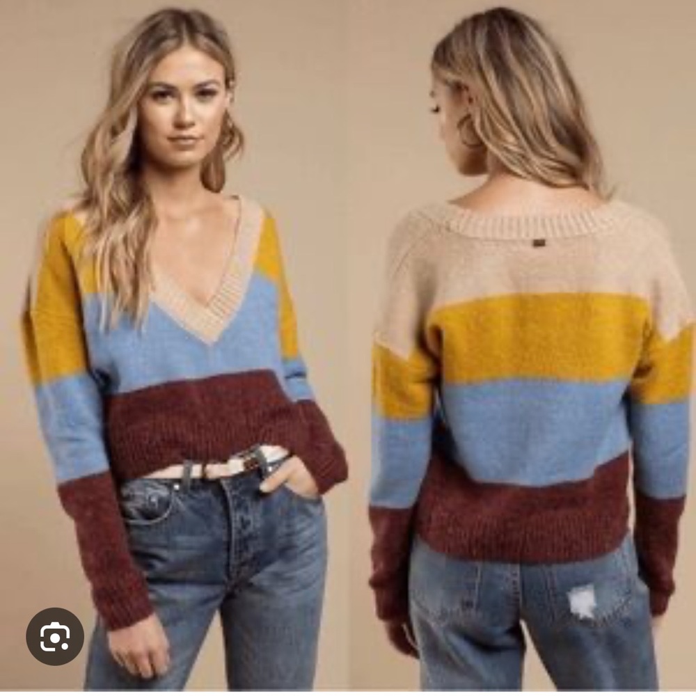 For Love And Lemons Multicolor V-Neck Sweater